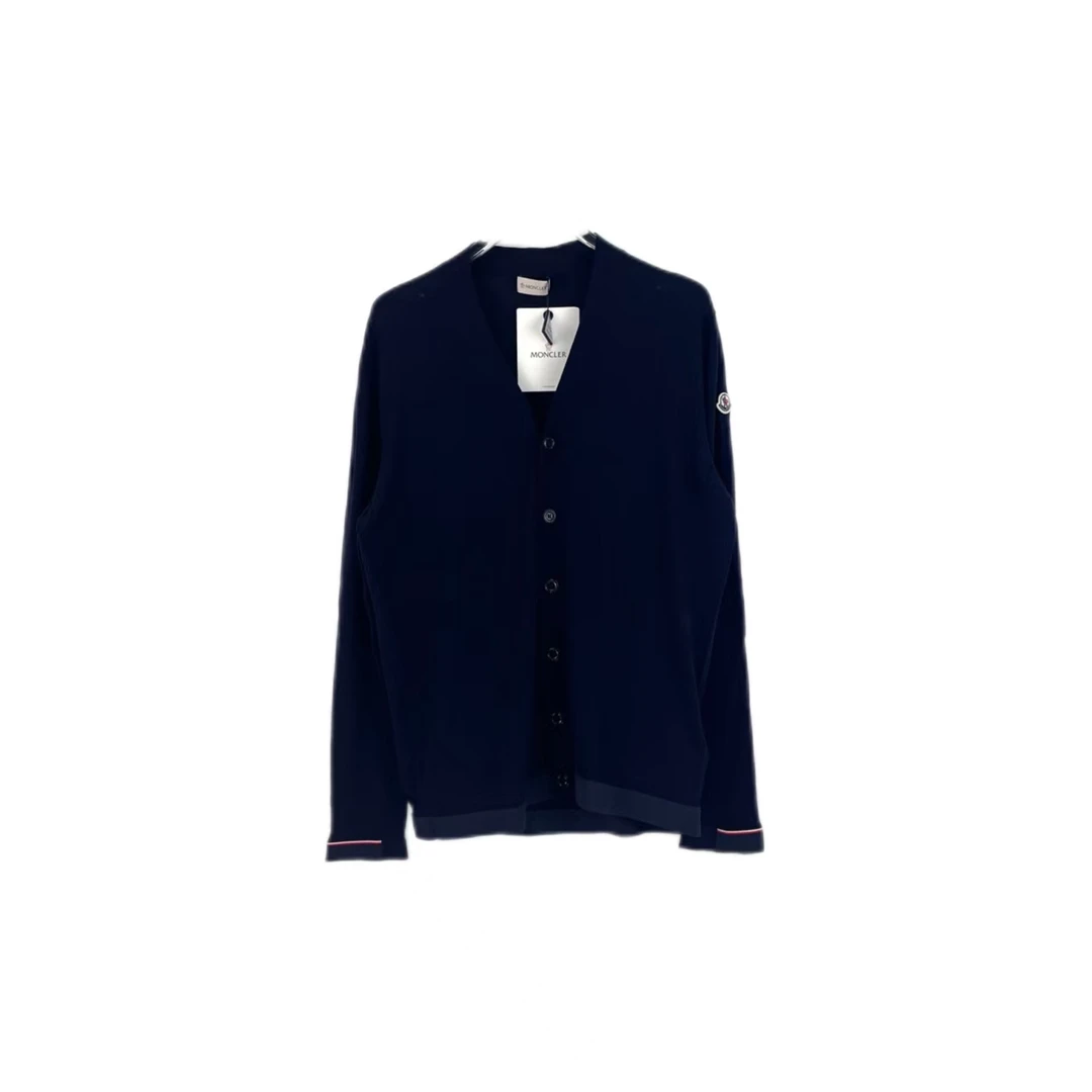 全新未使用 MONCLER 汤/P205843773/深蓝色经典logo开衫XXL码