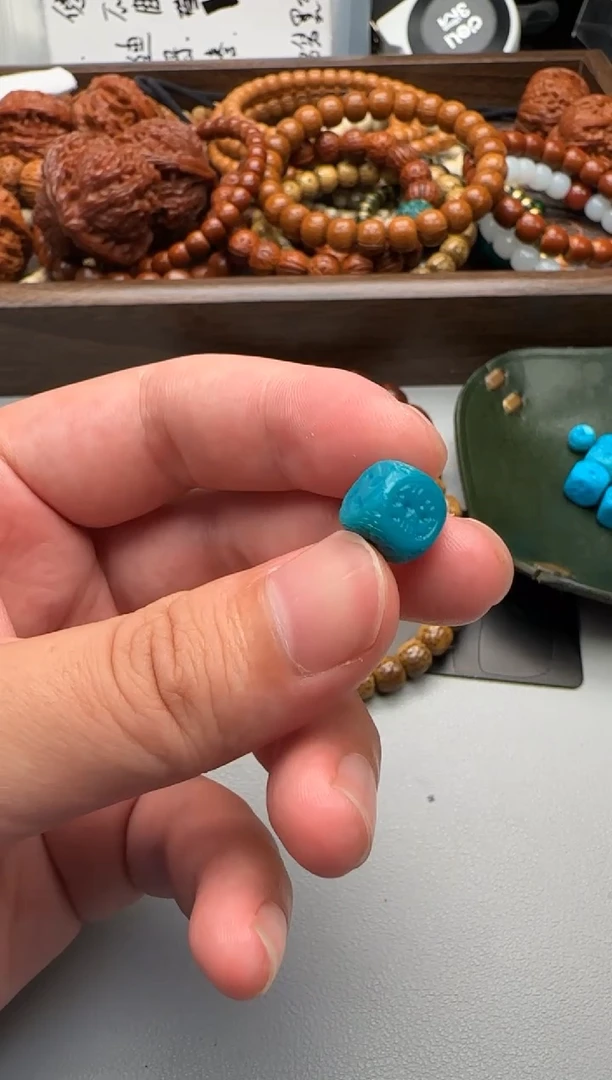 未镶嵌绿松石珠宝奇石L*?绿松石六方尺寸9mm-11mm