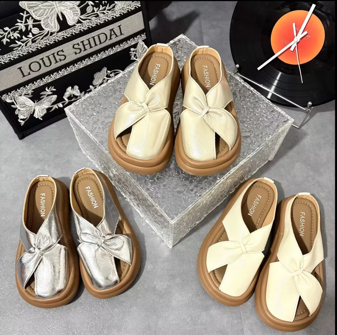 舒适外出以外穿厚底凉配裙子的勃肯凉明星同款百搭鞋子包头半拖