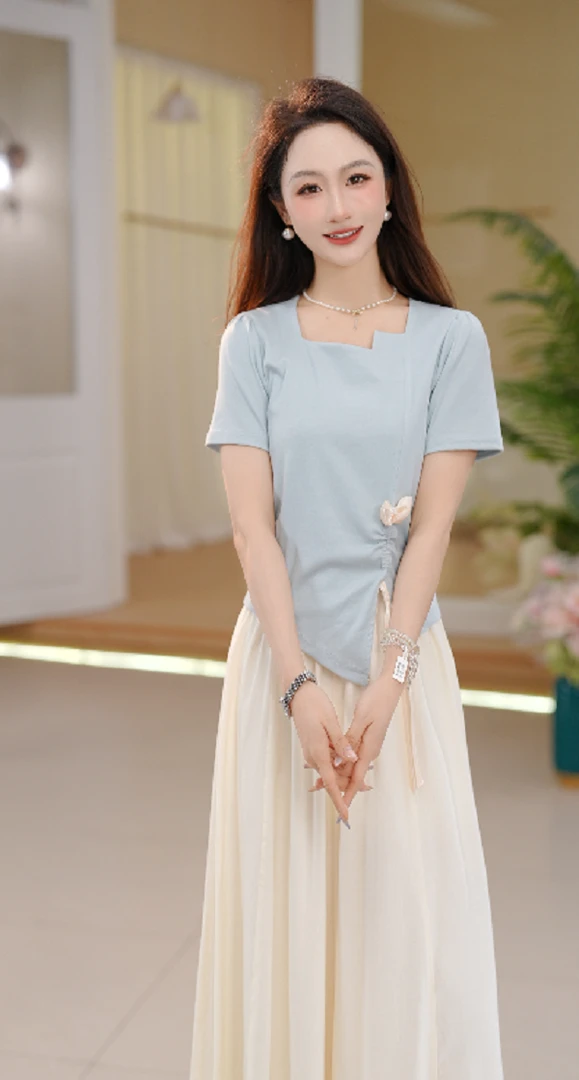 【新款上新】苏醒的乐园气质套装显瘦夏季法式简约修身温婉大方衣服