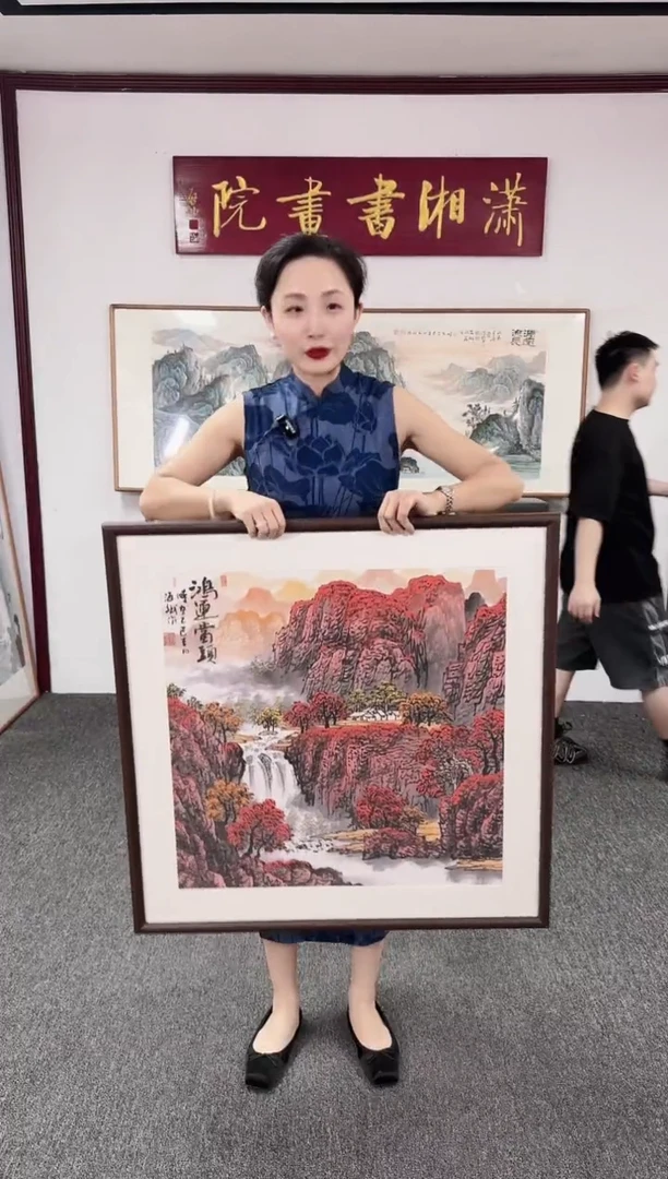 国画鸿运当头 80*80 手绘作品
