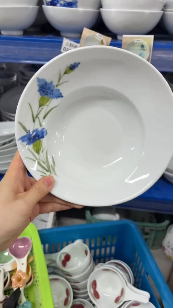 瓷片景德镇高温陶瓷食品级手绘釉中彩-海螺盘