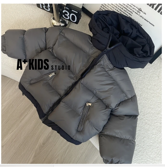 【文文妈】2024新款冬季儿童韩休闲宝宝保暖连帽韩版时尚棉服加厚