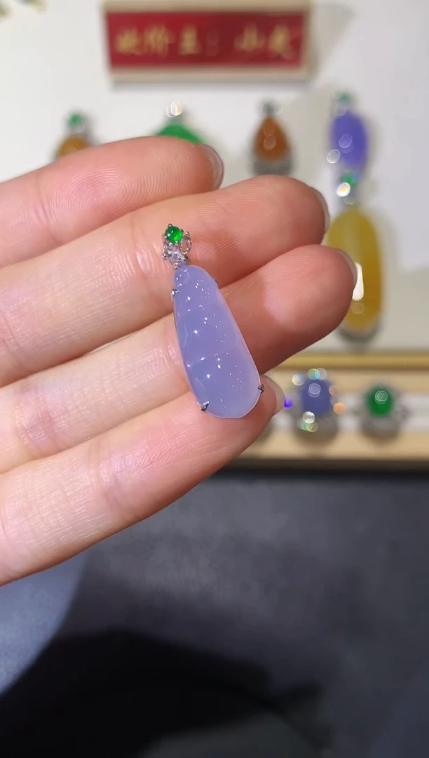 翡翠18K金镶嵌吊坠(不含链)团购28