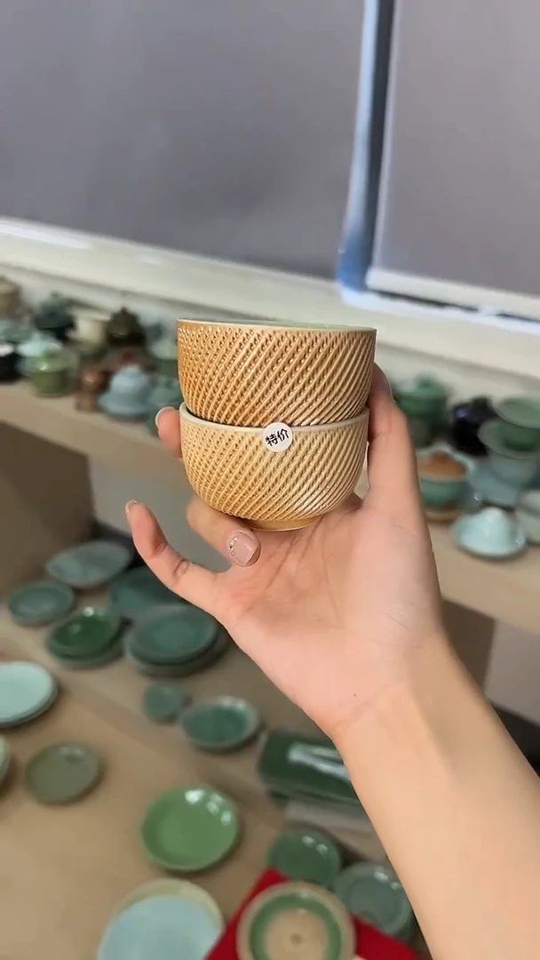 龙泉云间青瓷小米茶器