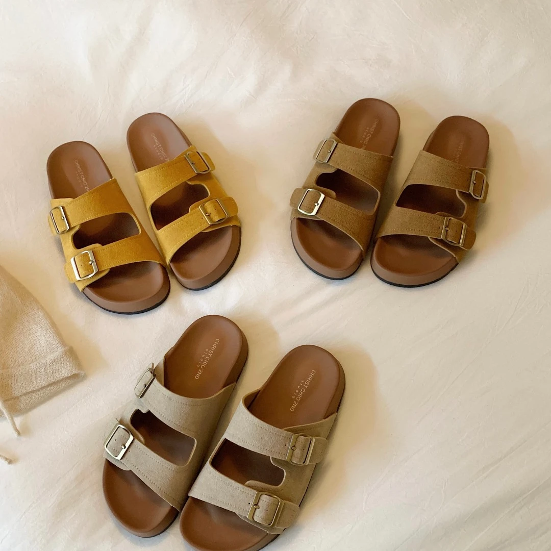 南风Chio2nd 拖鞋女夏2025新款双带扣舒适软底凉拖