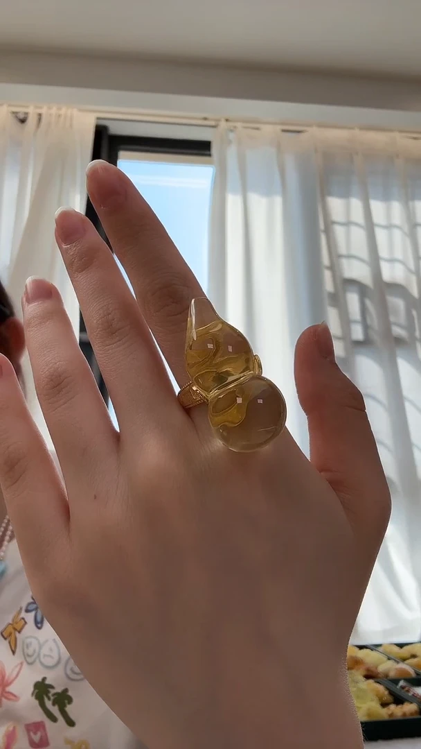 未镶嵌琥珀戒指戒指