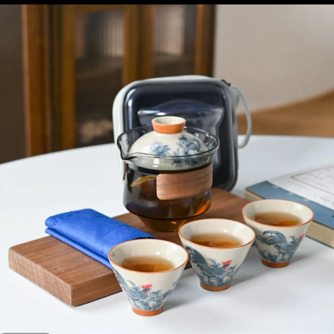 【闪购链接】瓷制品S11111手绘鸡旅行套