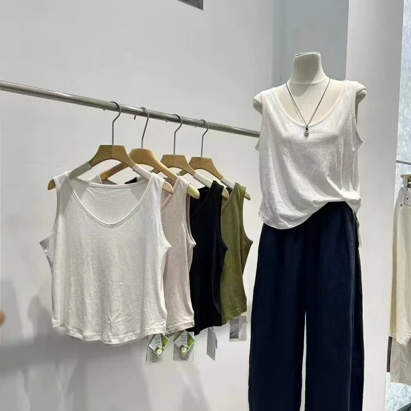 汉麻背心女夏季新款韩系外穿文艺百搭宽松休闲内搭无袖打底衫上衣