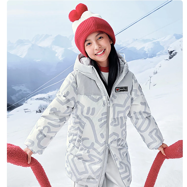 【涂鸦联名】【断码清】冬季新款男女儿童中长款羽绒服T40142570