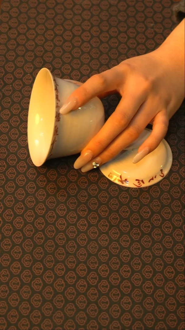 【闪购商品】【草木灰刀子盖】手工手绘茶具