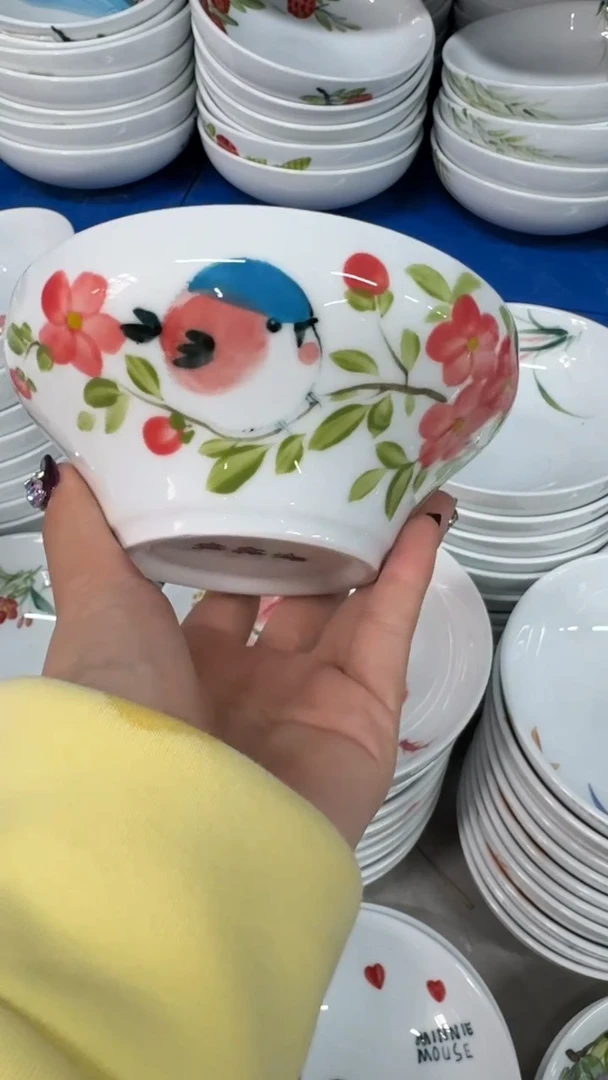 瓷片景德镇陶瓷食品级手绘釉中彩-葫芦碗