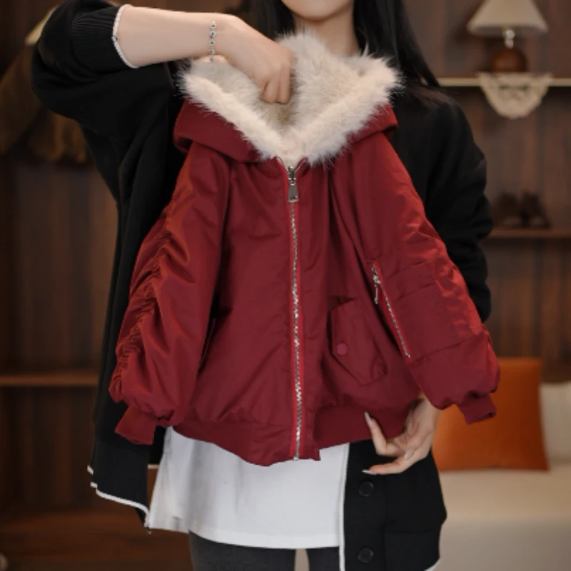 双面穿男童女童冬季外套 加绒加厚休闲拼接原创设计保暖