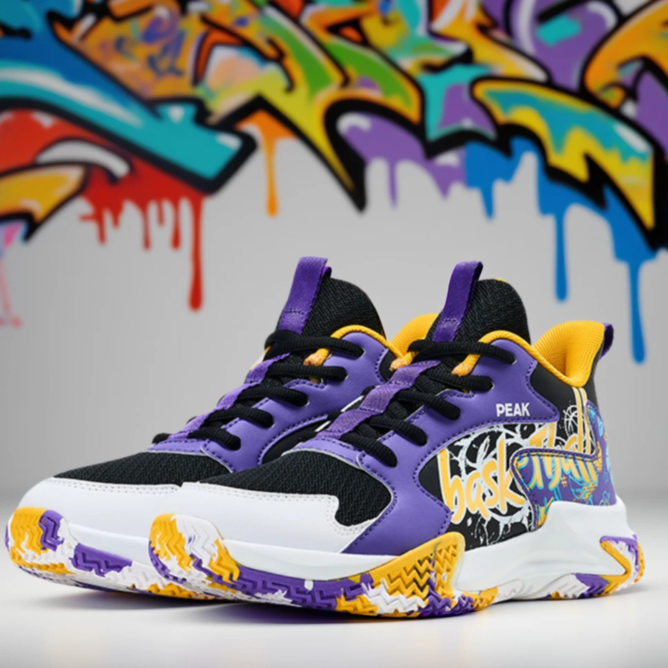 Peak/匹克儿童秋季新款实战舒适透气缓震耐磨篮球运动鞋DEK53091A