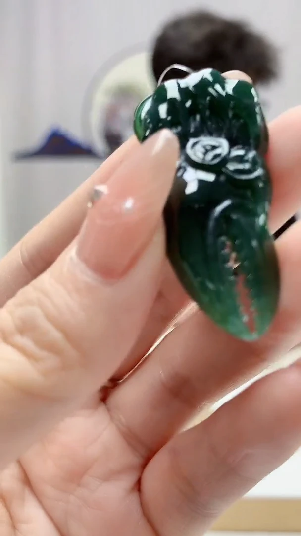 未镶嵌定制翡翠4688DD-毛货挂件26