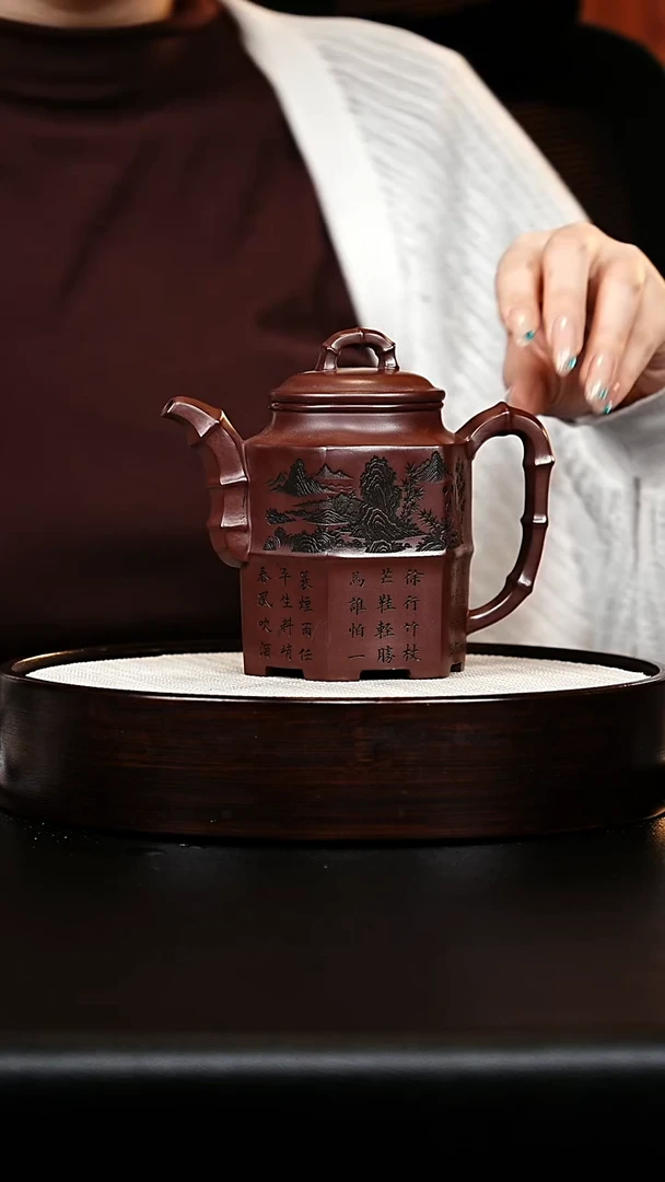 茶壶紫砂六方竹节