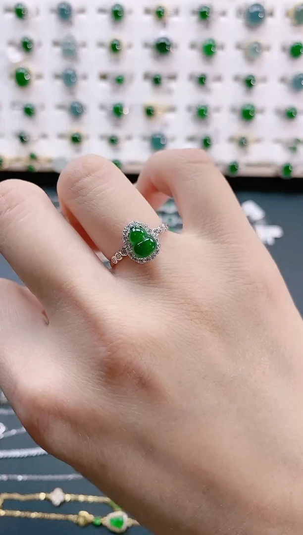 【闪购商品】翡翠戒指银S925镶嵌天然翡翠