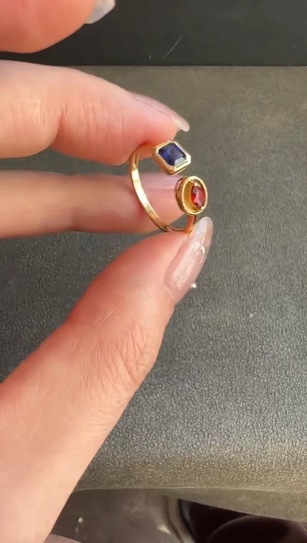 【闪购商品】红宝石戒指18K金镶嵌红宝戒指