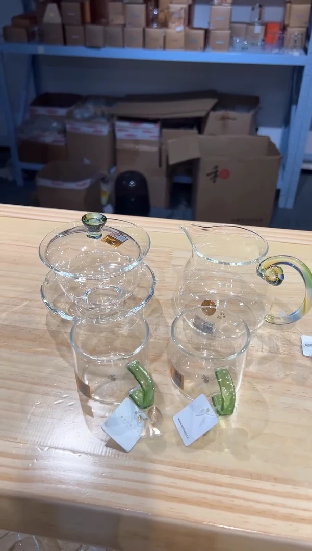 禾器-沁莲盖碗-迷翠+浮莲迷翠+清禾杯湖绿2只