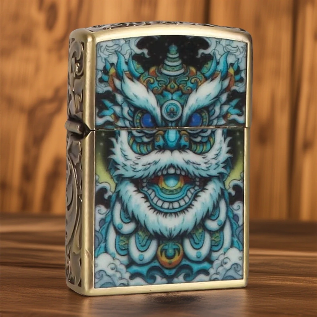 吉祥如意夜光醒狮 L创意打火机男士防风