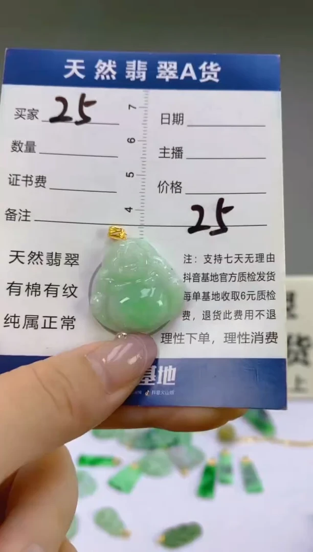 翡翠18K金镶嵌颈饰天然A货缅甸翡翠