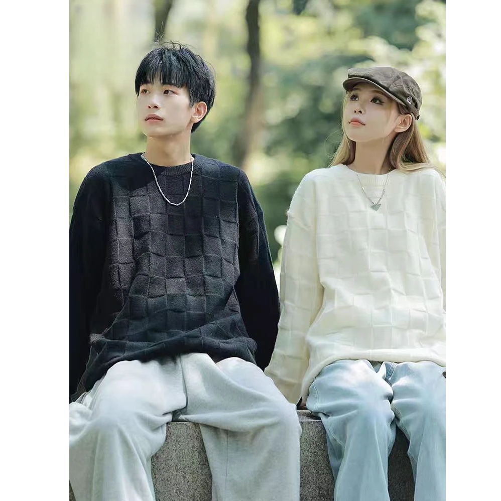 【A03-黑色】青少年童装秋冬潮品加厚圆领毛衣