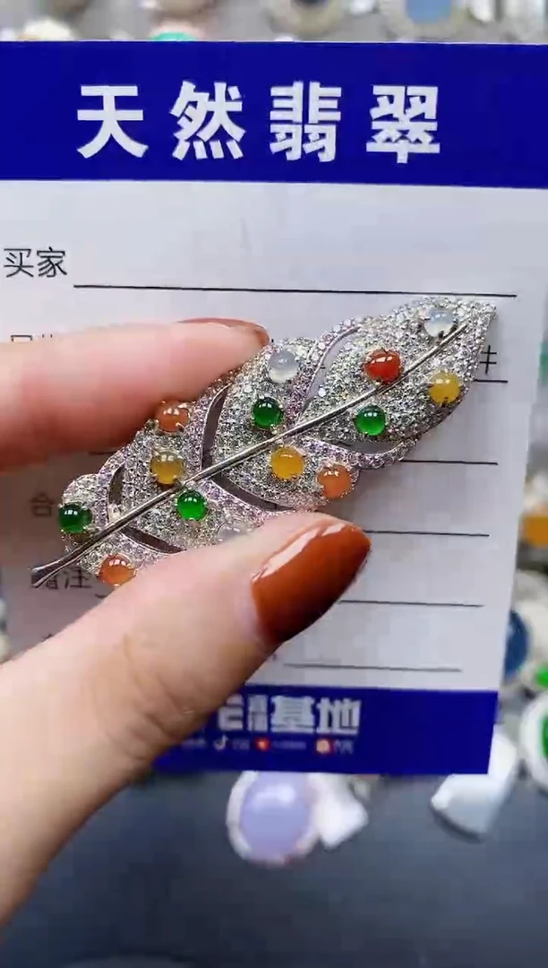翡翠银S925镶嵌颈饰741