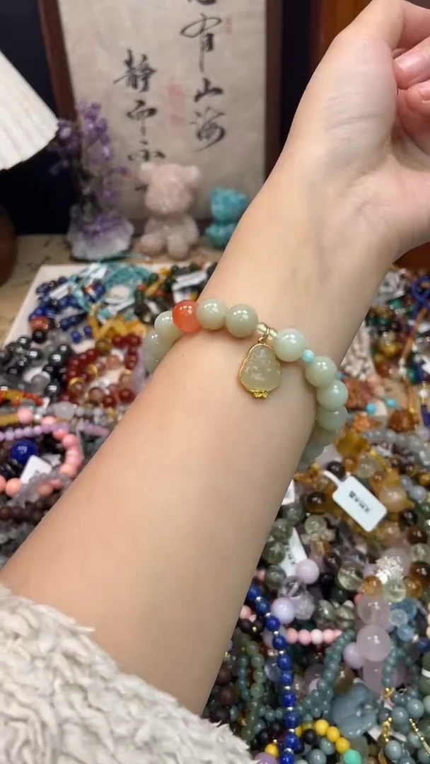 银S925镶嵌和田玉手饰268