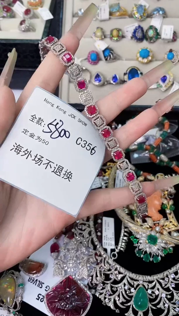 手链14K金镶嵌红宝石香港珠宝展专场不退换