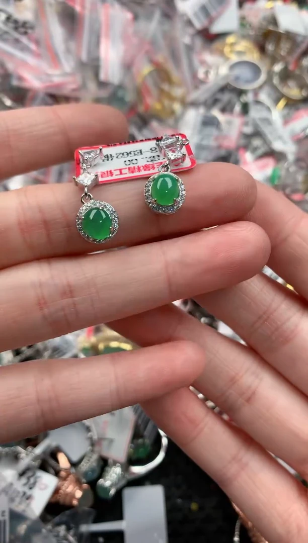 银S925镶嵌戒指翡翠3333----9