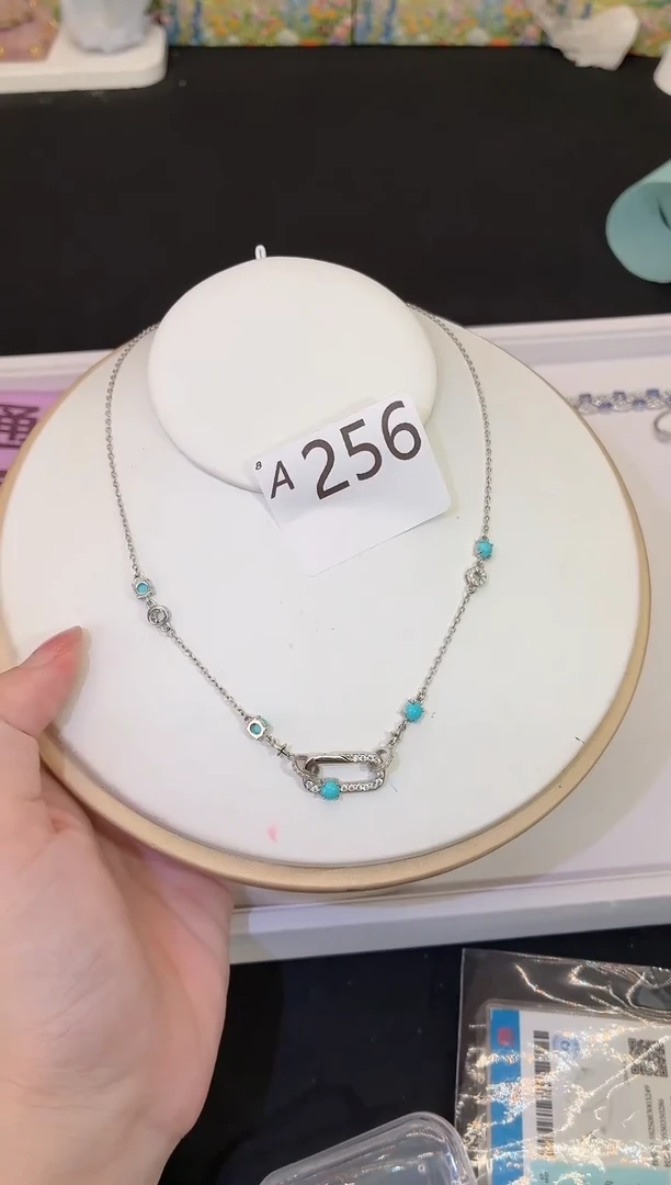 银S925镶嵌绿松石颈饰多样性发一A256