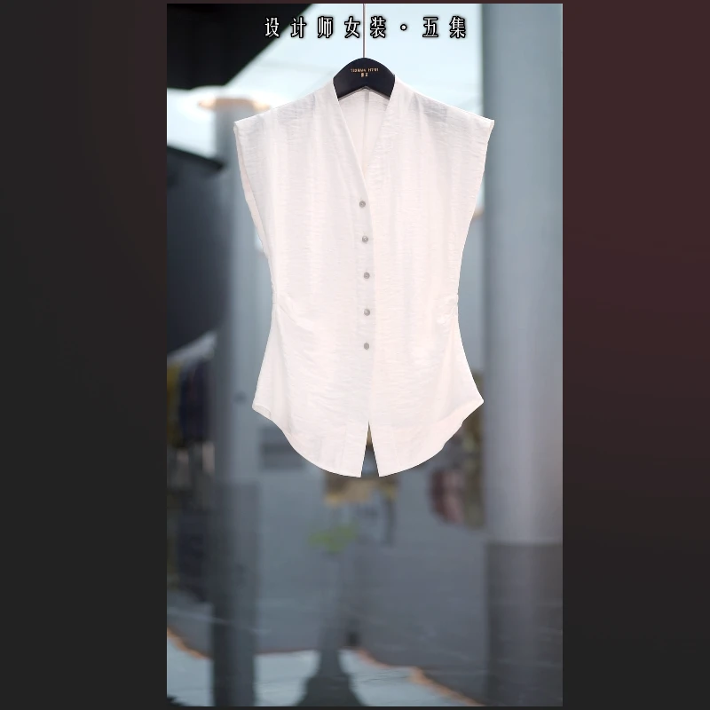 五集  雨露亚麻系列 收腰V领气质开衫小衫S6041 zz
