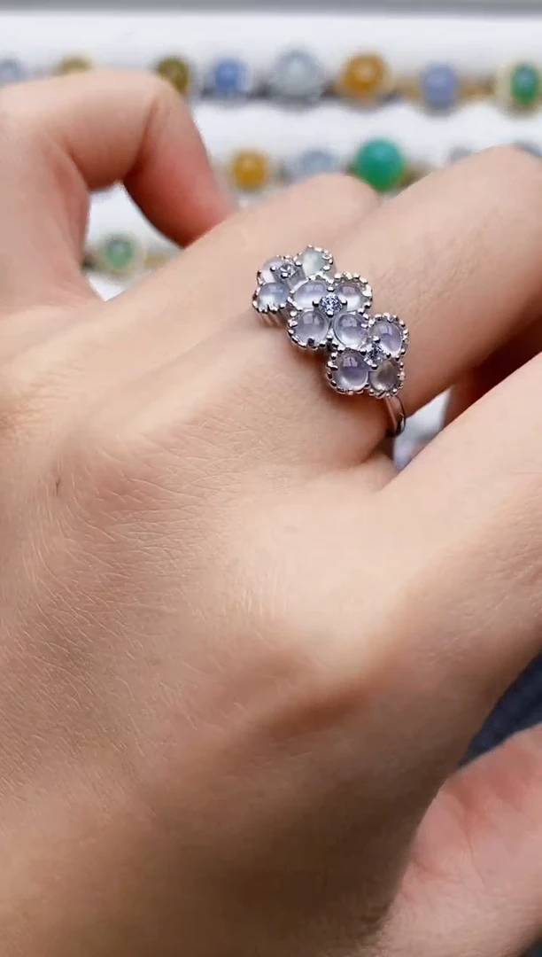 银S925镶嵌戒指翡翠4313