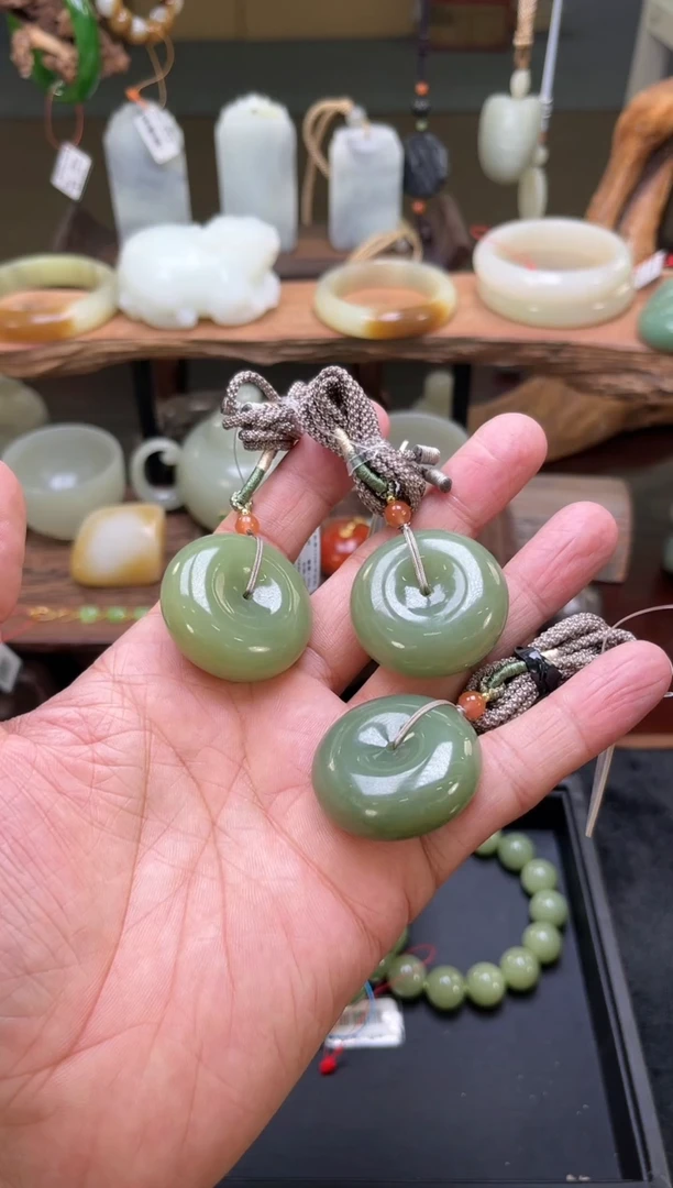 【闪购商品】和田玉吊坠未镶嵌若羌青黄C-平安扣多样性发一