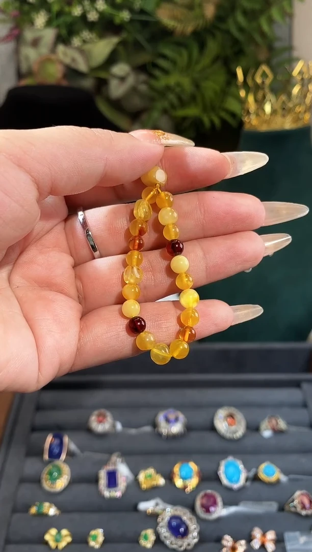 手链蜜蜡未镶嵌天然蜜蜡手链
