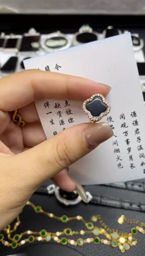 银S925镶嵌定制翡翠翡翠饰品~多样性发其一~