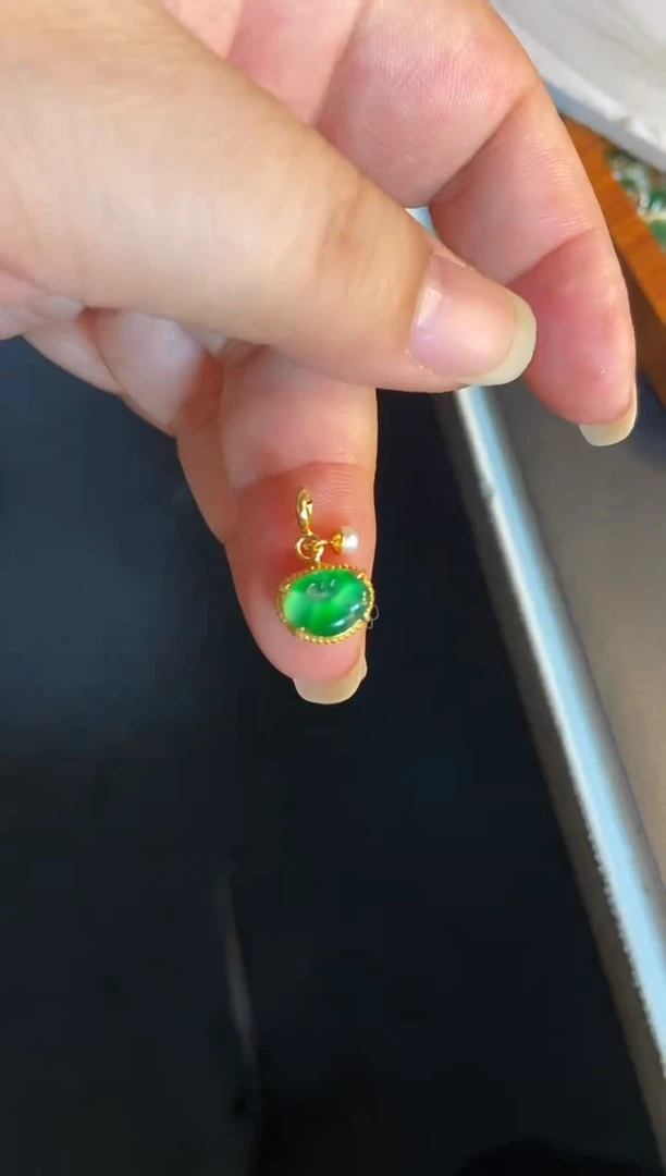 吊坠(不含链)银S925镶嵌翡翠1