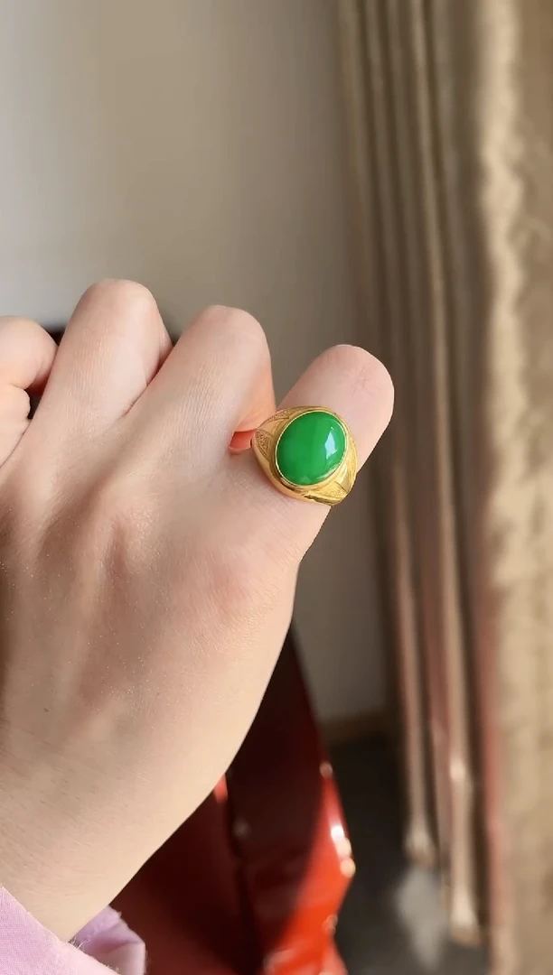 【闪购商品】翡翠戒指22K金镶嵌戒指