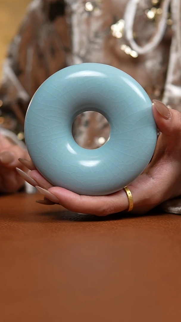 瓷片仿古宋臻釉纯手甜甜圈杯垫一级