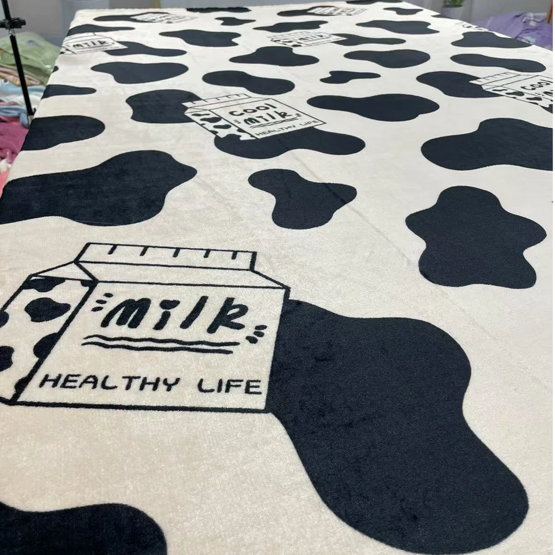 奶牛纹床单   牛奶绒床单  冬季床品 不用备注