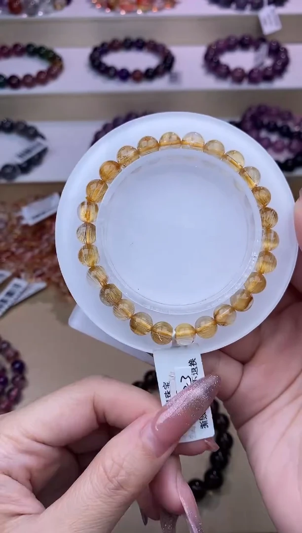 发晶手串未镶嵌顺板钛金7m+