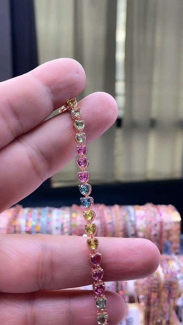 【闪购商品】碧玺手链银S925镶嵌34545354354354