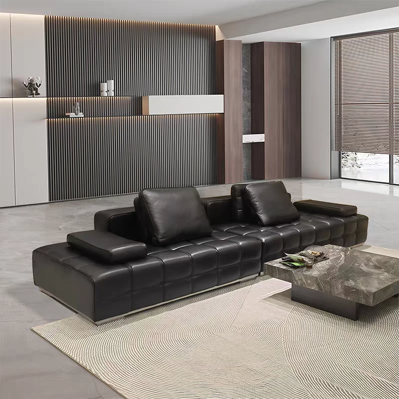 【1437人收藏】劳伦斯真皮沙发意式极简头层牛皮青皮别墅大平层横厅