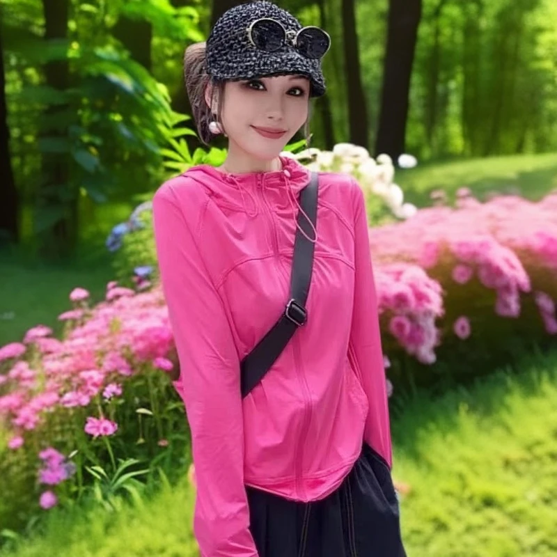 防晒衣女夏2025新款薄款防紫外线防晒服速干透气冰丝宽松连帽外套