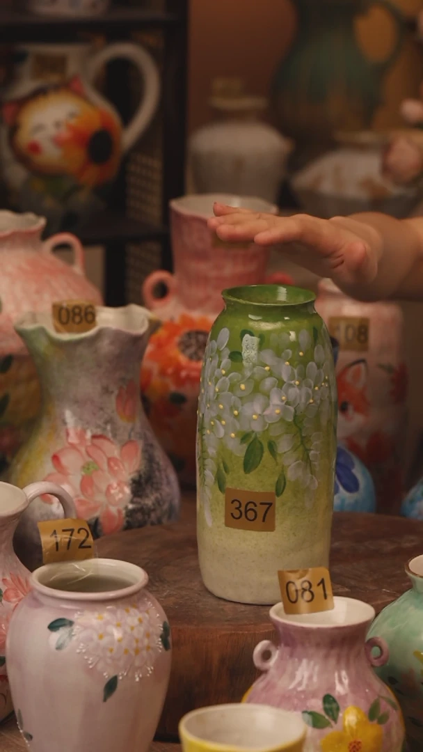 陶瓷367景德镇设计师手作花器摆件侘寂风