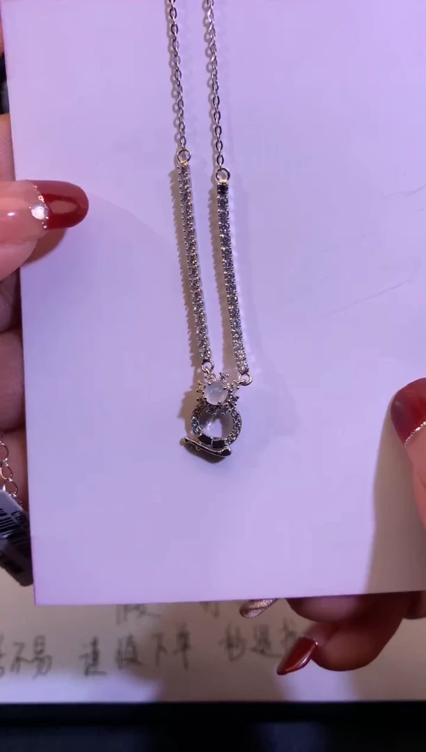 【闪购商品】翡翠颈饰银S925镶嵌缅甸天然A货翡翠