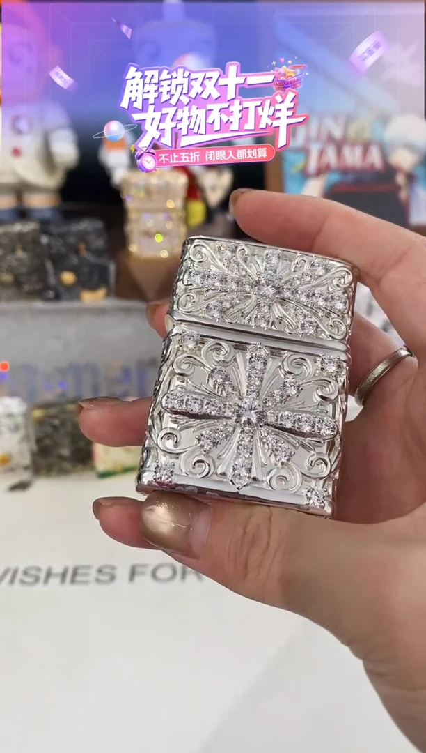 铜满钻克罗心zippo