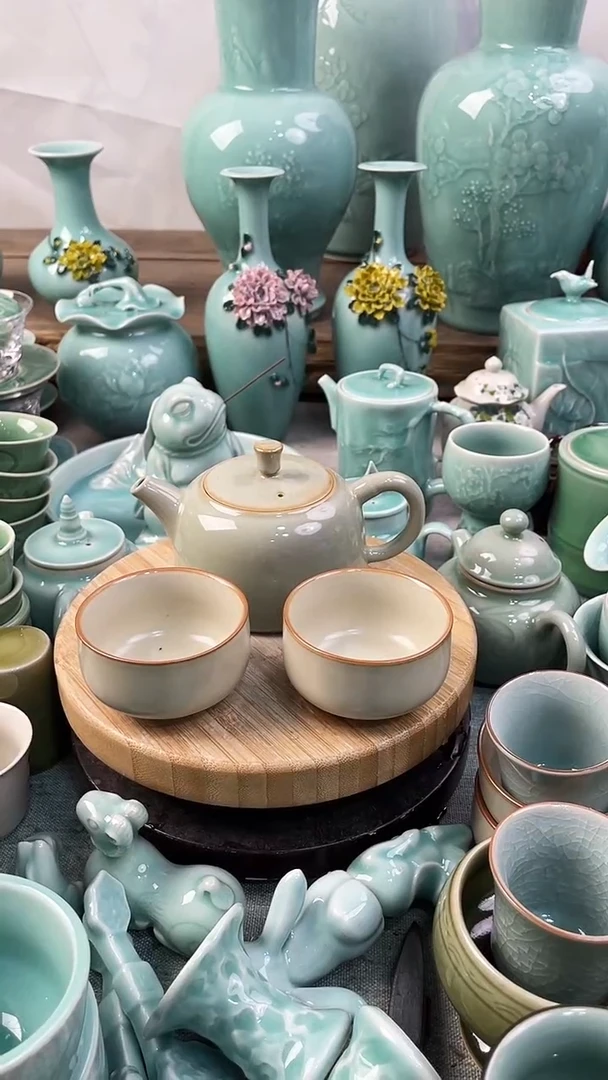 【闪购商品】1壶2杯 特价福利 微瑕 慧仙青瓷