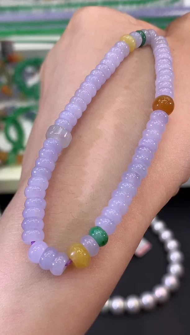 未镶嵌手串翡翠B36 紫货有色差  多样性一件发货