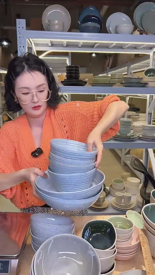 瓷166外贸尾货高温釉下彩陶瓷餐具默认微瑕